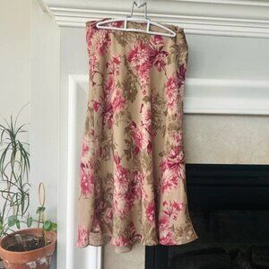 Vintage Floral Long Midi Skirt